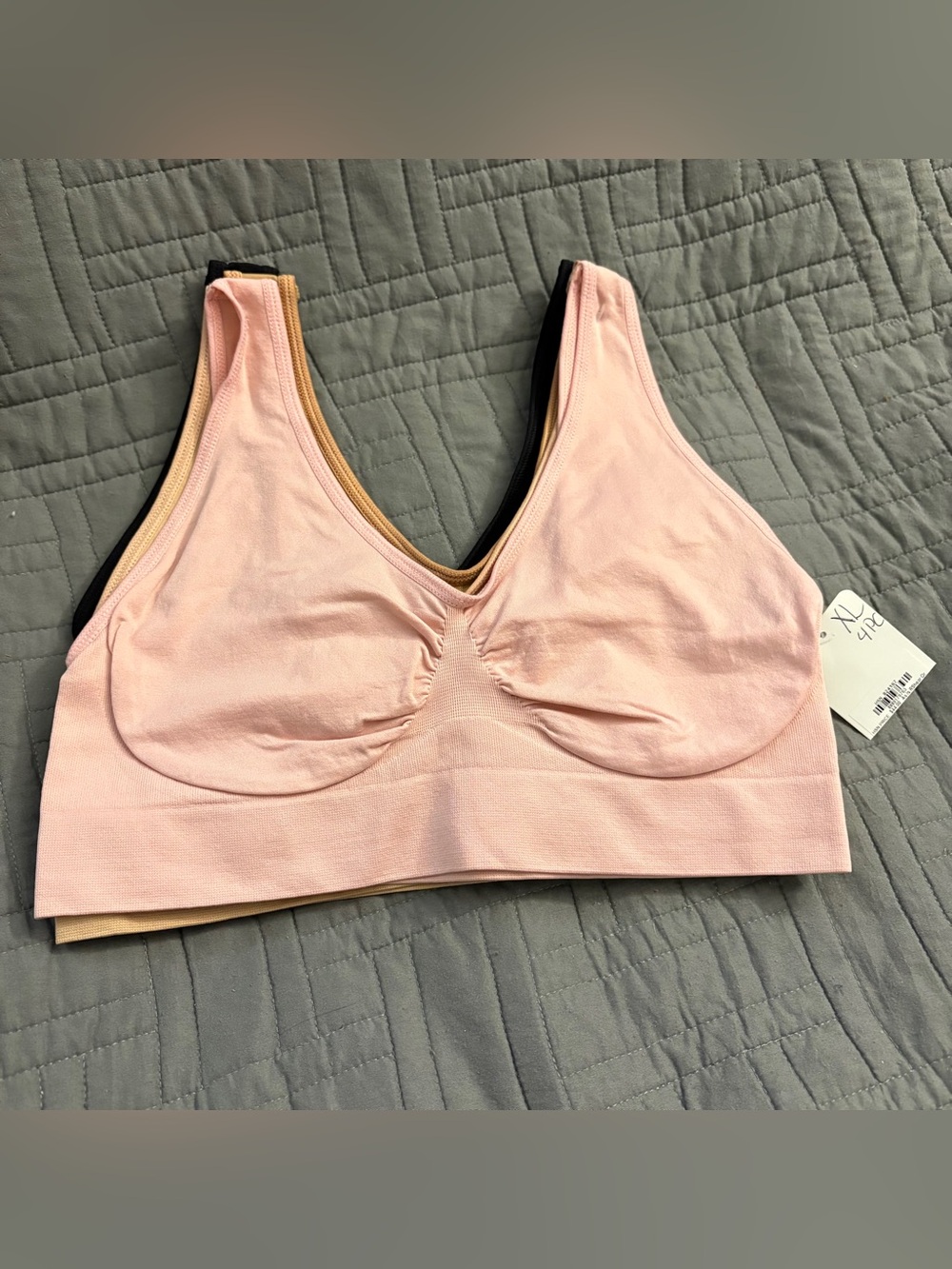 Rhonda Shear Light Pink Seamless Comfort Sports Bra